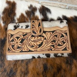 Floral Tooled Leather Wallet